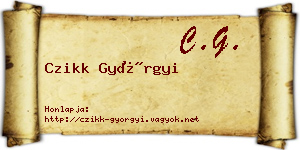 Czikk Györgyi névjegykártya